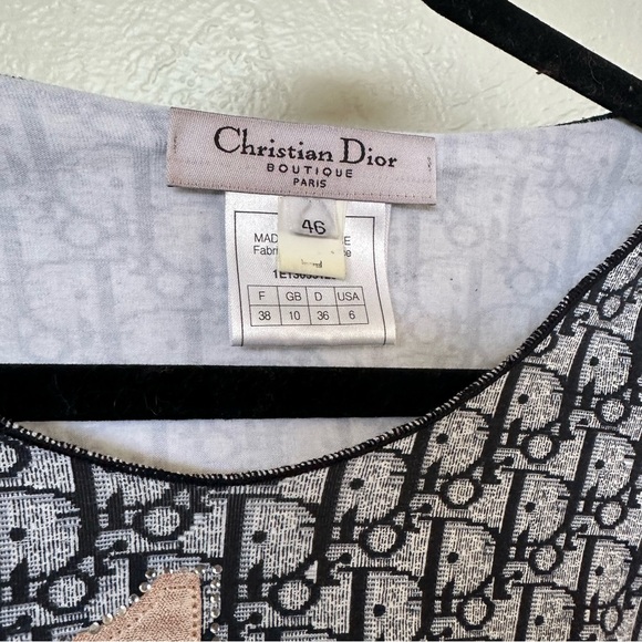 Dior Vintage Monogram Tee Sz Small Cotton Authentic - Picture 3 of 4